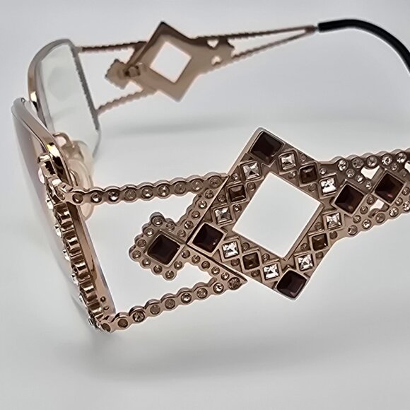 Caviar Champagne Series M5568 C.21 Gold w/ Swarovski Crystals Eyeglasses Frame - Picture 5 of 16